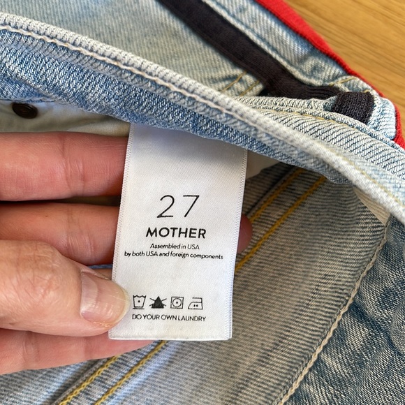 NWOT MOTHER THE INSIDER CROP STEP FRAY THANKS AGAIN RACER STRIPE WIDE LEG JEANS - Picture 9 of 13